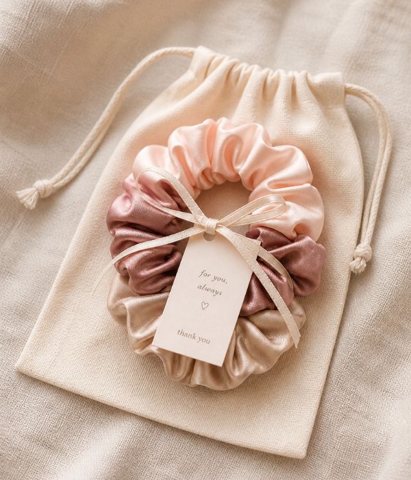 cheap gifts for girlfriend: A Silk-Effect Scrunchie Set in Her Colours