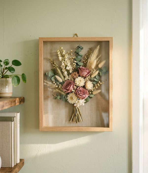 A Custom Dried Flower Frame in Her Favourite Colours