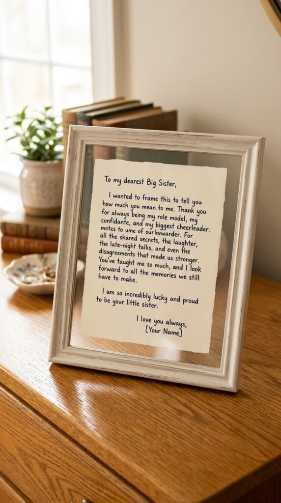 A Framed Letter About What She Taught You Without Knowing