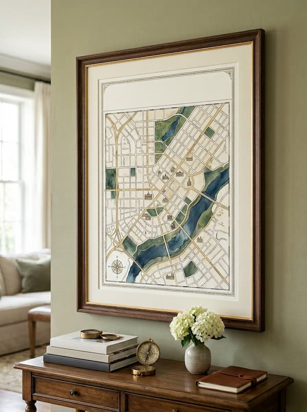 A Personalised Map Print Digital Download