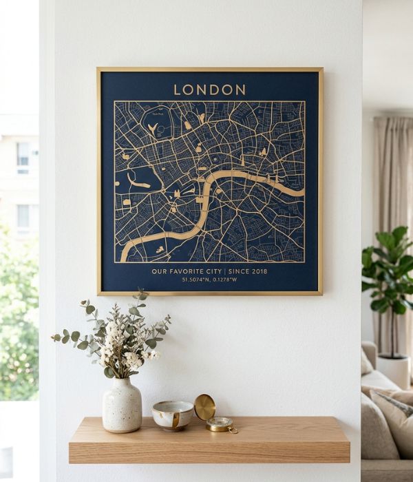 Anniversary Gifts for Husband: A Personalised Map Print of Where Your Story Began