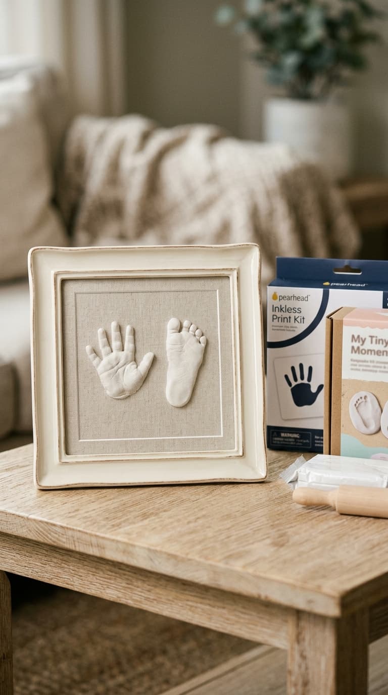 Personalised Gifts for Grandpa From Grandkids: A Handprint or Footprint Keepsake in Clay or Quality Print