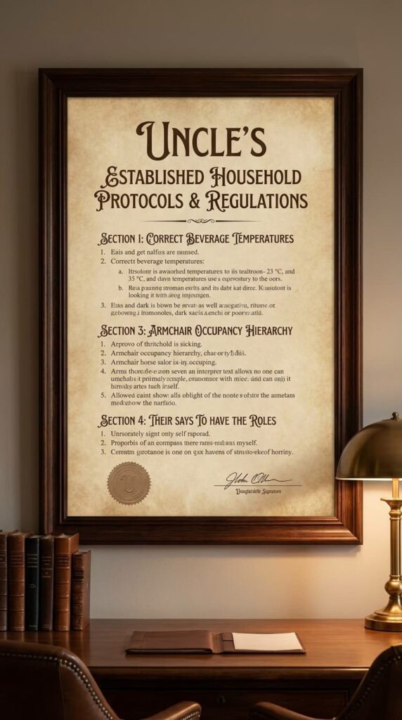 Funny Gifts for Uncle: A "Uncle Rules" Framed Print with His Actual Rules