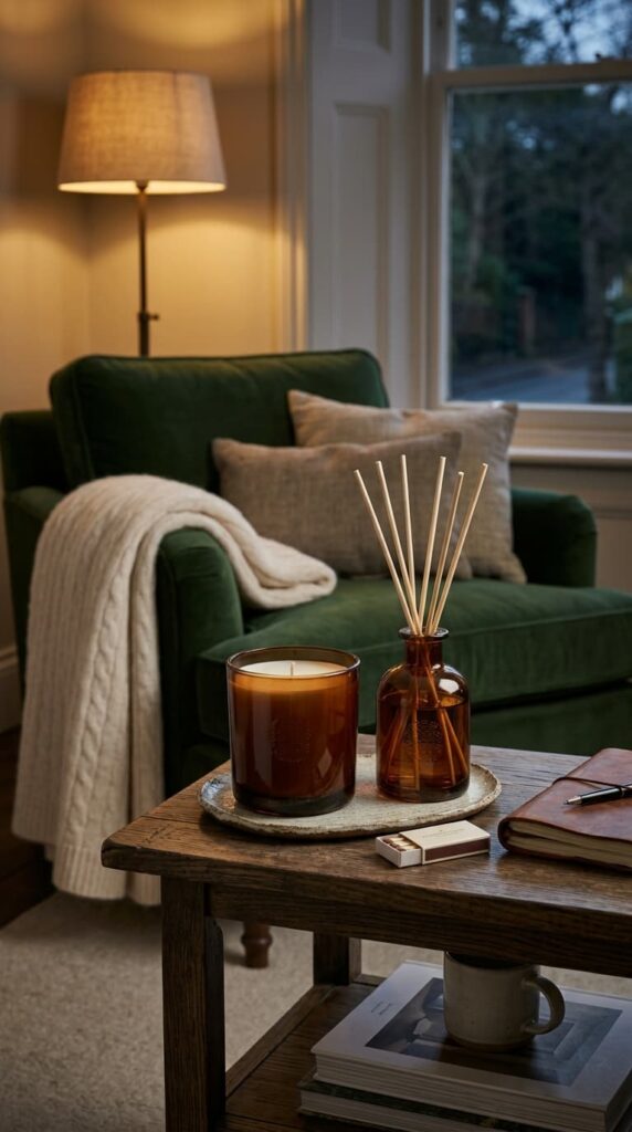 Bright aromatherapy diffuser and essential oil gift set styled as a gift