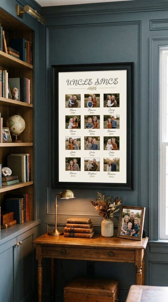A Personalised Uncle Since Print with Every Niece and Nephew Named